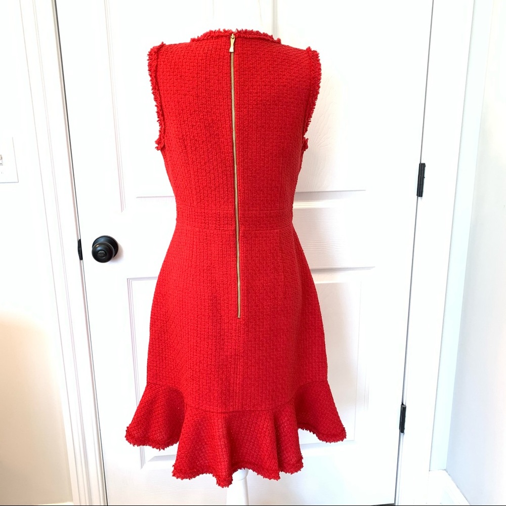 NWOT Kate Spade Sleeveless Red Tweed Sheath Dress - Picture 7 of 13